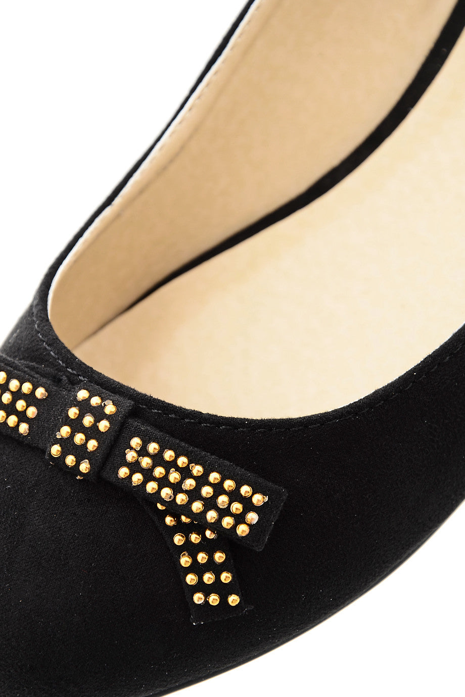 Μαύρες Μπαλαρίνες με Χρυσά Τρουκς | Γυναικεία Παπούτσια