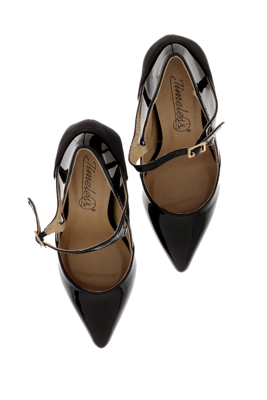 Μαύρες Λουστρίνι Γόβες με Λουράκι | Γυναικεία Παπούτσια