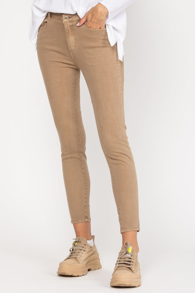Sadoria Μπεζ Καμηλό Τζιν Παντελόνι | Γυναικεία Ρούχα - Γυναικεία Παντελόνια | Sadoria Beige Camel Slim Straight Cut Jeans