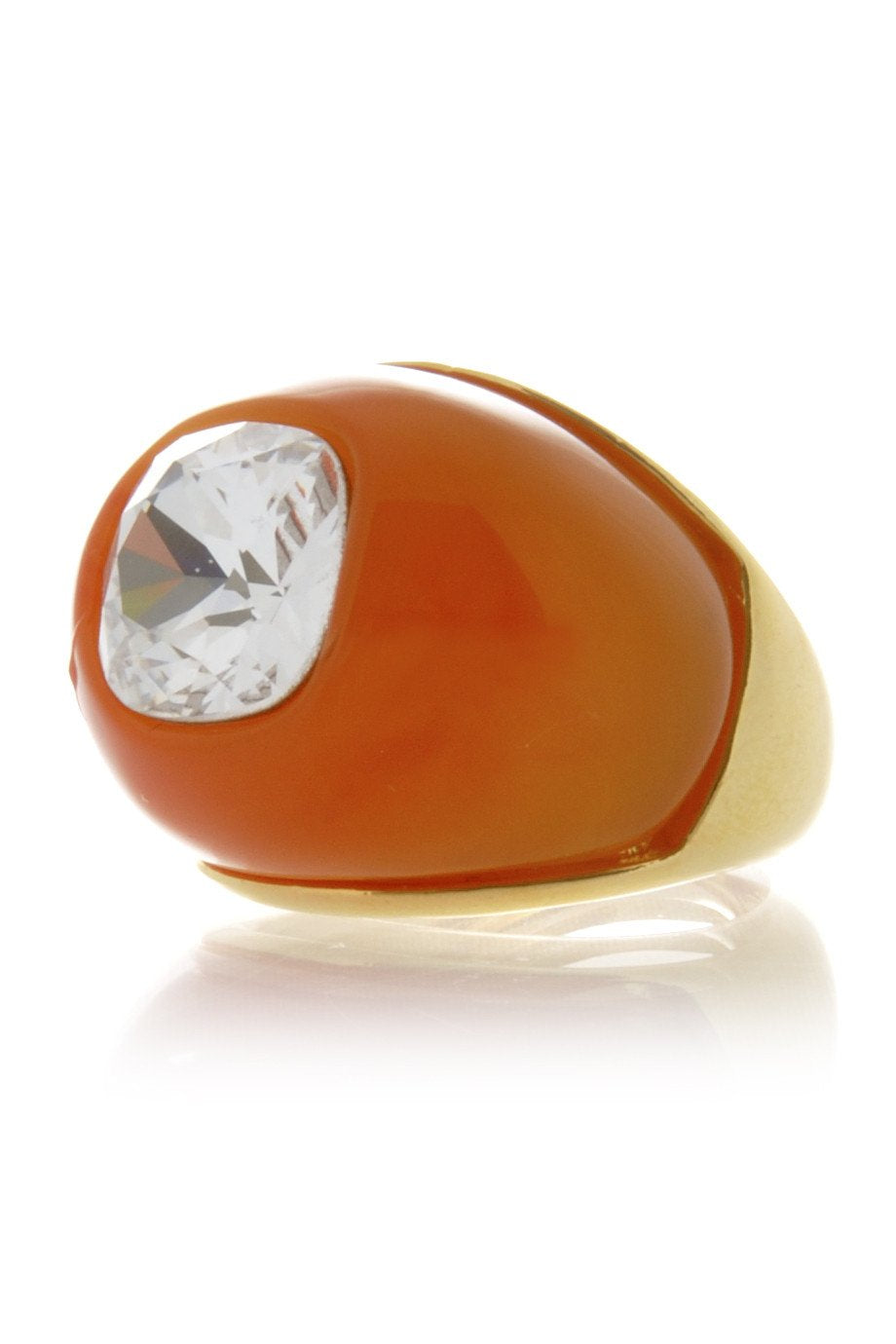 Πορτοκαλί Δαχτυλίδι με Κρύσταλλο | Κοσμήματα